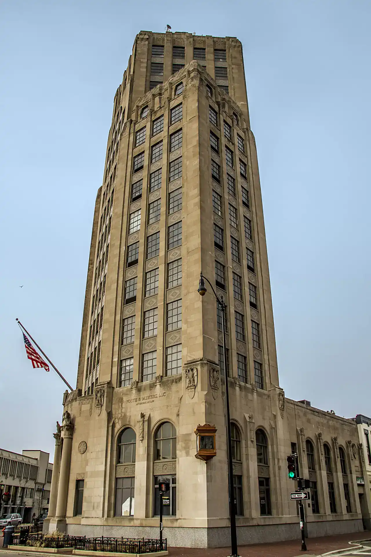 Elgin Tower Building, a historic landmark in Elgin, Illinois