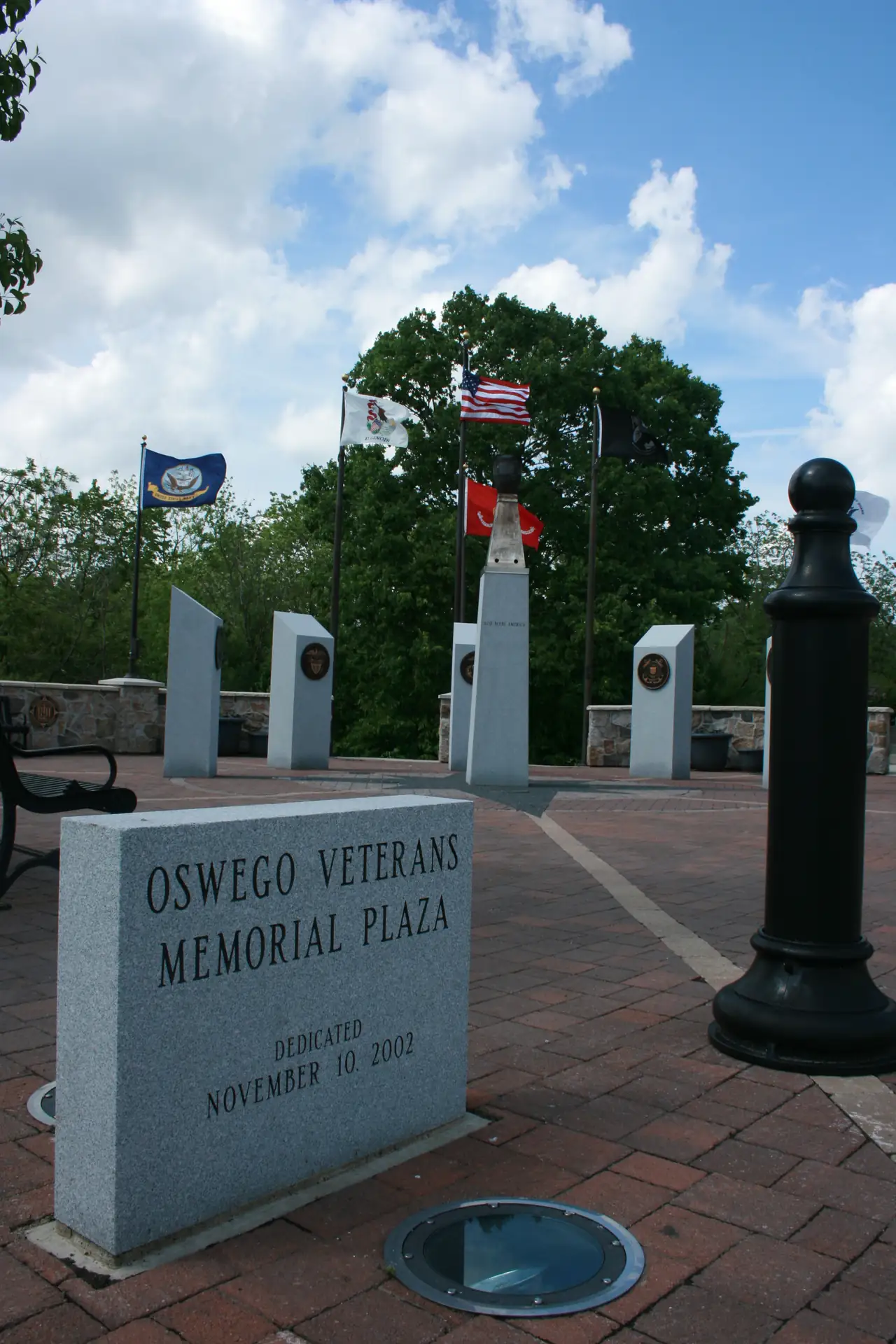 Veterans Memorial Plaza in Oswego, Illinois