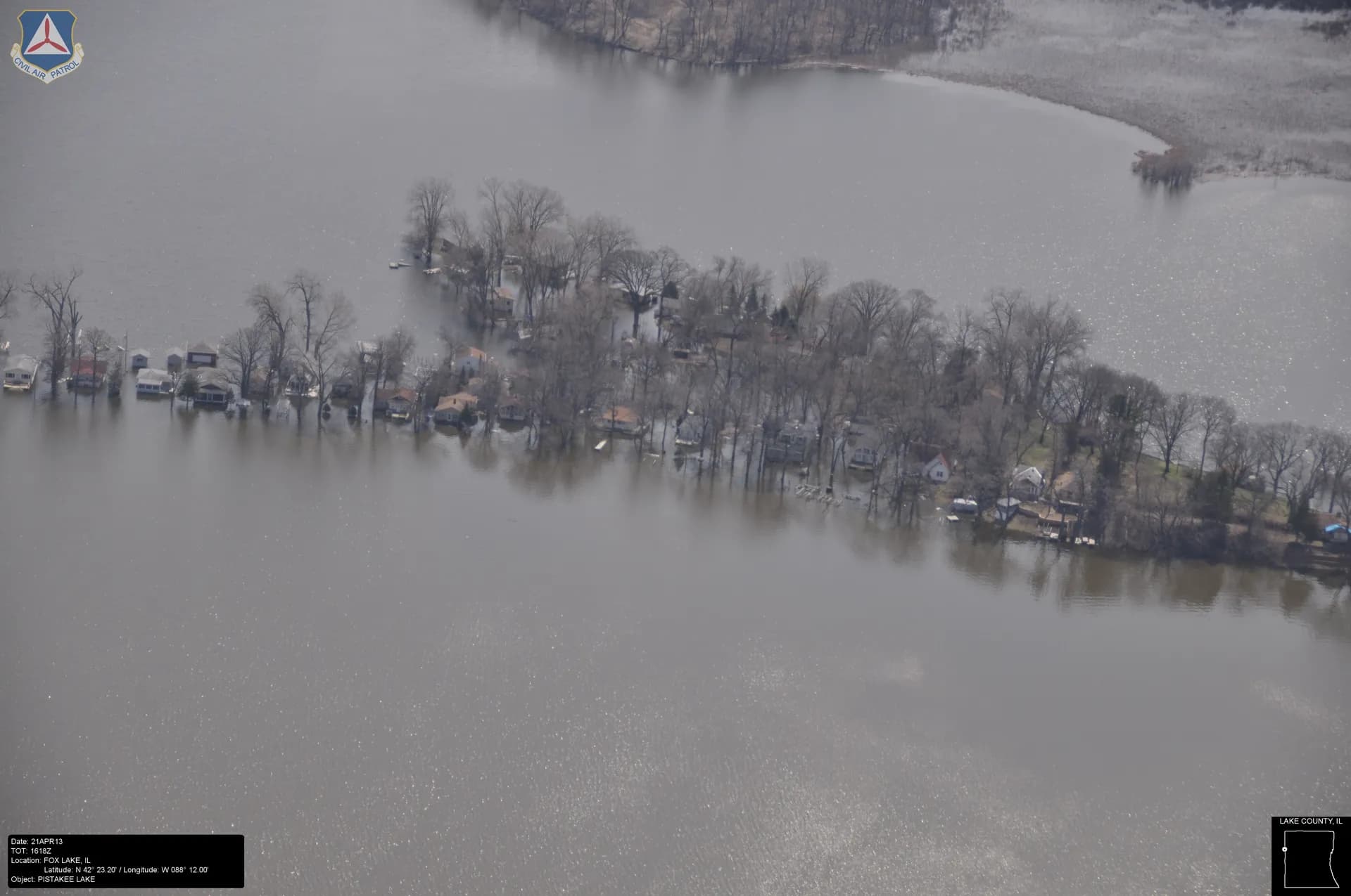 Chain O'Lakes and Pistakee Lake from Johnsburg, Illinois